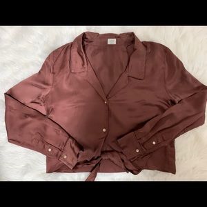 Brown Silk Wilfred Top